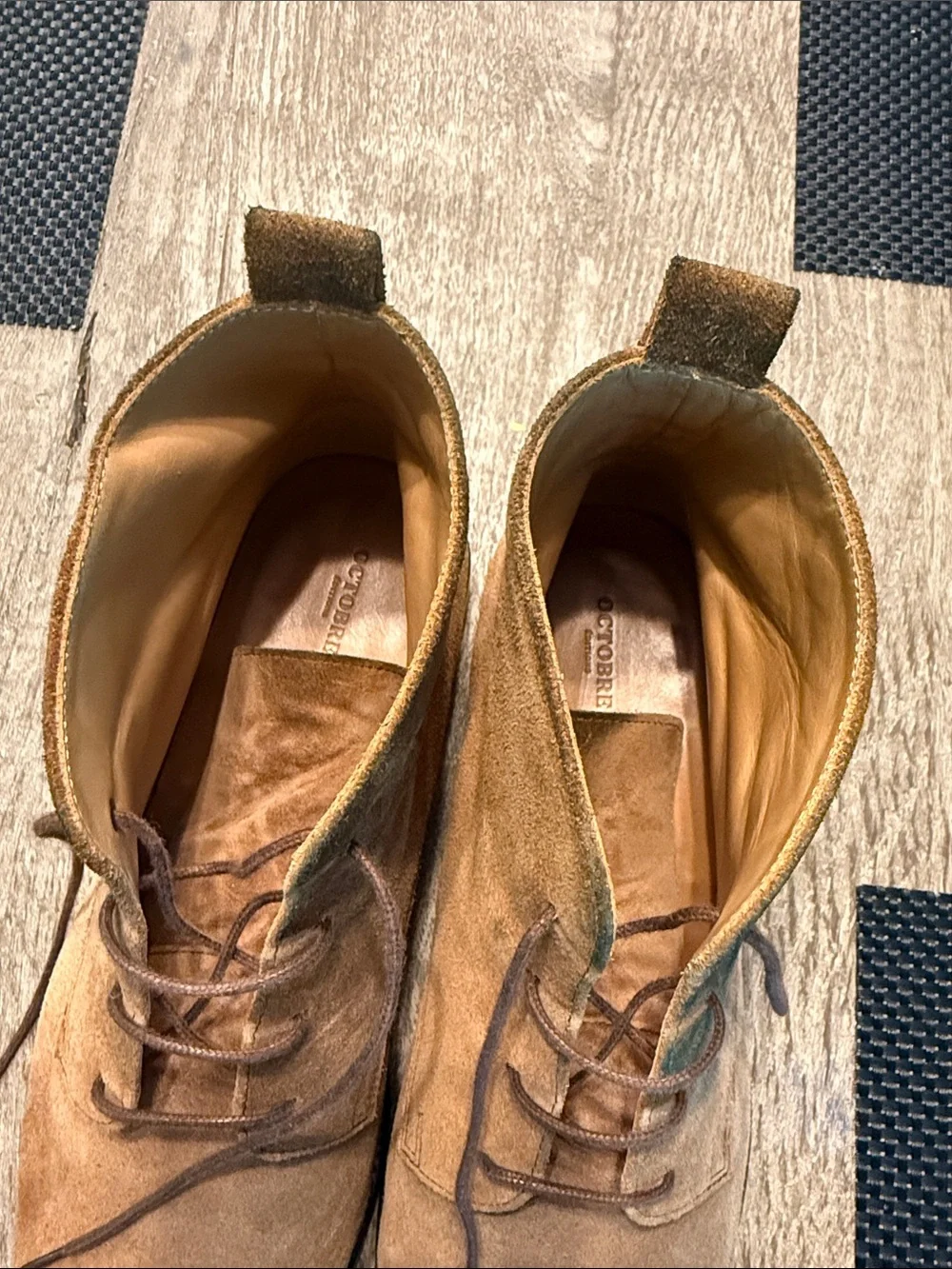 Octobre Éditions Men’s Suede Chukka Boots Size 45 US 12 Camel Brown